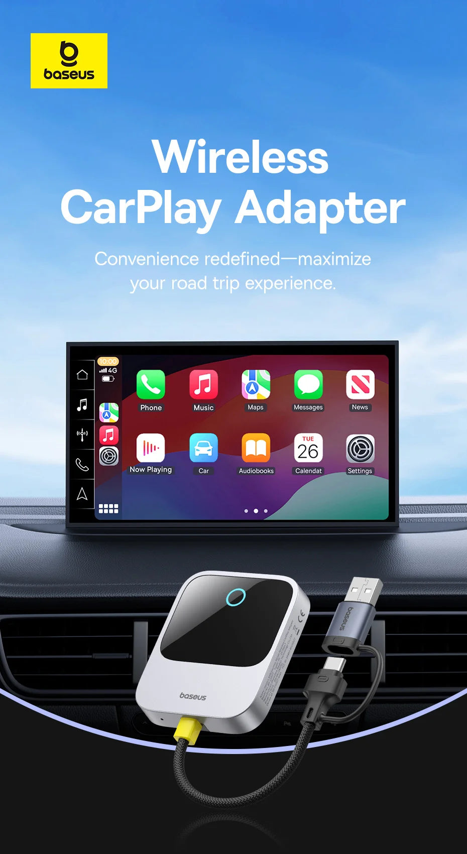 Wireless CarPlay Adapter Plug and Play Auto Connect - Smarsty