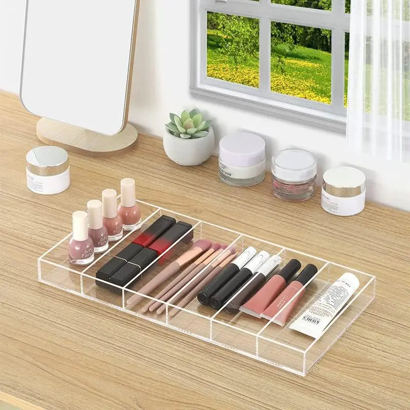 2 Pack Acrylic Sunglass Organizer, 6 Slot Eye Glasses Storage Holder Display Racks Stackable Eyewear Drawer Organizer Tray