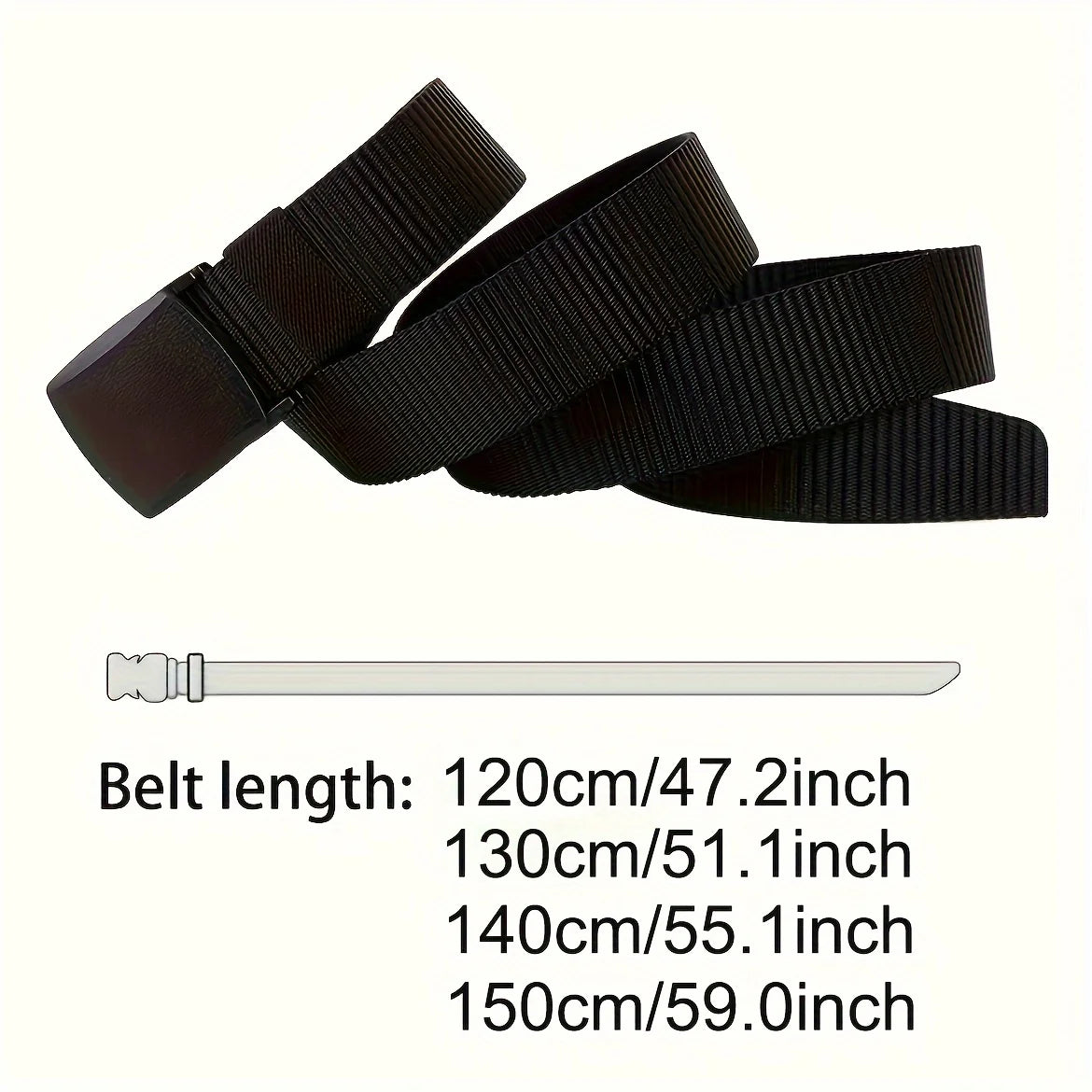 Nylon Tactical Belt with Automatic Buckle Comfortable Lightweight - Smarsty