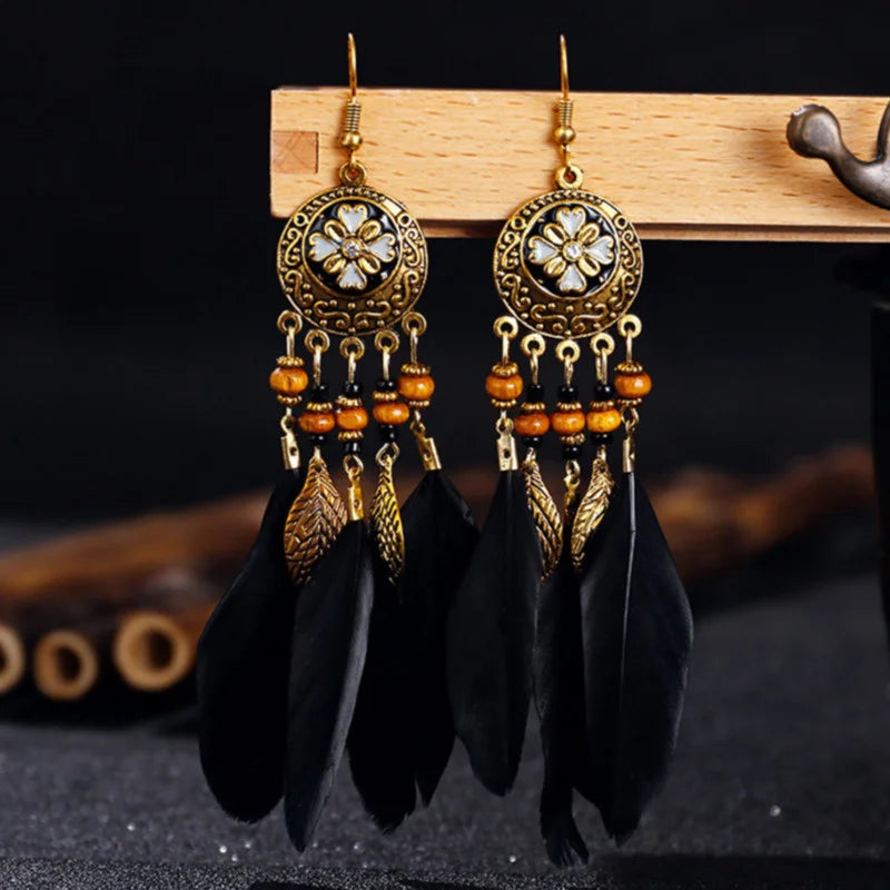 Trendy Bohemian Vintage Tassel Drop Earrings for Women - Smarsty