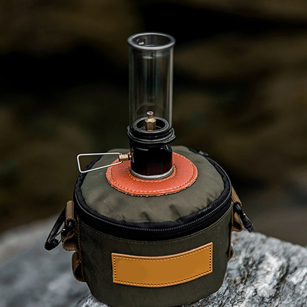 Camping Gas Lantern Butane Gas Light Lantern Multi-Function Gas Candle Light Metal Portable Tent Lantern for Camping Picnic