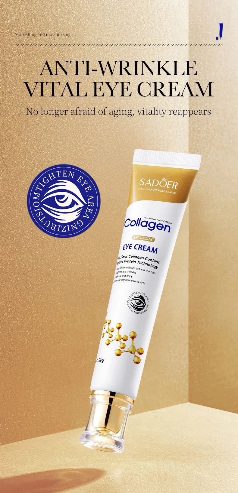 SADOER Collagen Eye Cream for Dark Circles and Puffiness Removal - Smarsty