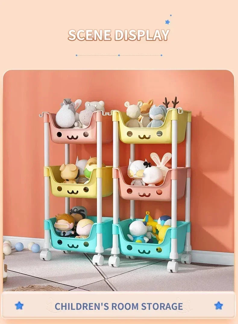 Storage Trolley Bookshelf Snack Rack For Children Storage Organizer Bathroom Accessories Closet Organizer Toy Kitchen Storage by Smarsty