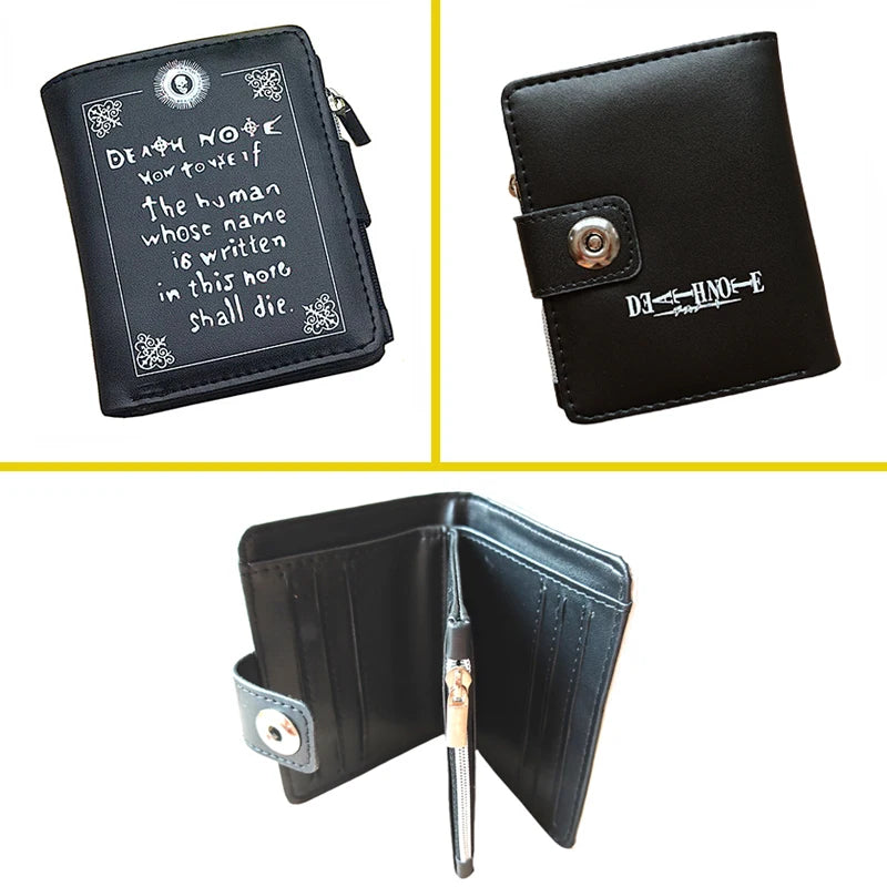 Death Note Anime Black PU Leather Short Wallet Card and Coin Purse for Boys Girls Gift - Smarsty
