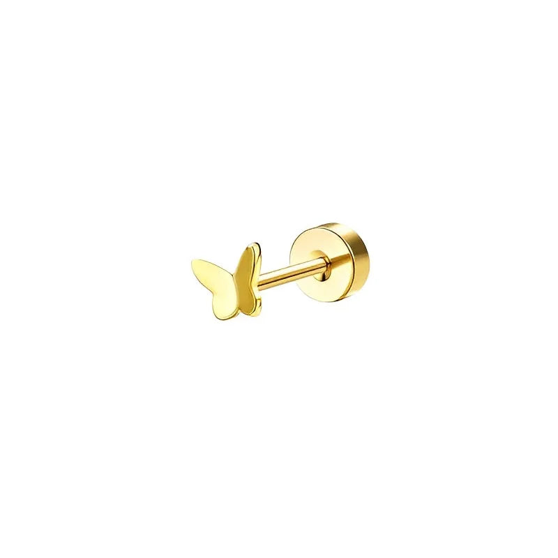 Stainless Steel Earrings For Sensitive Ears Slim Flat Back - Smarsty