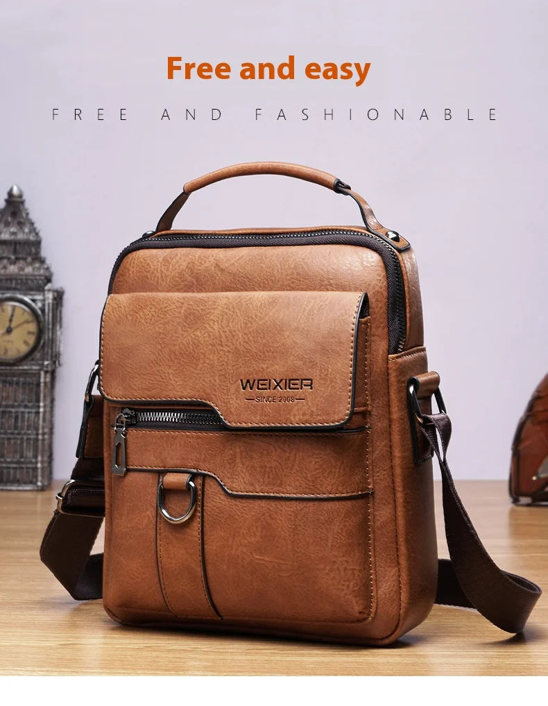 Mens PU Leather Shoulder Bag Crossbody for Travel Everyday - Smarsty