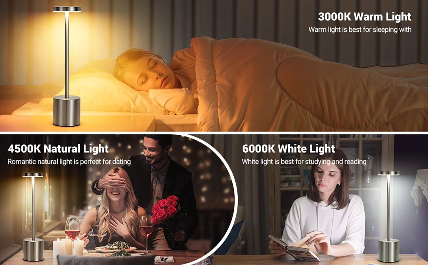 USB Rechargeable LED Night Light Touch Table Lamp - Smarsty