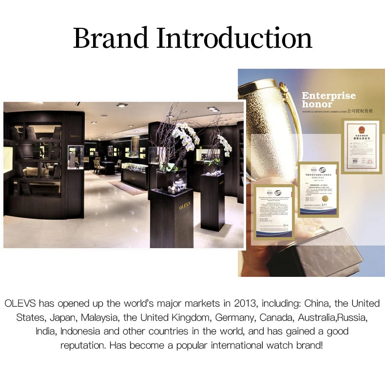 OLEVS Ladies Automatic Wristwatch Waterproof Stainless Steel - Smarsty