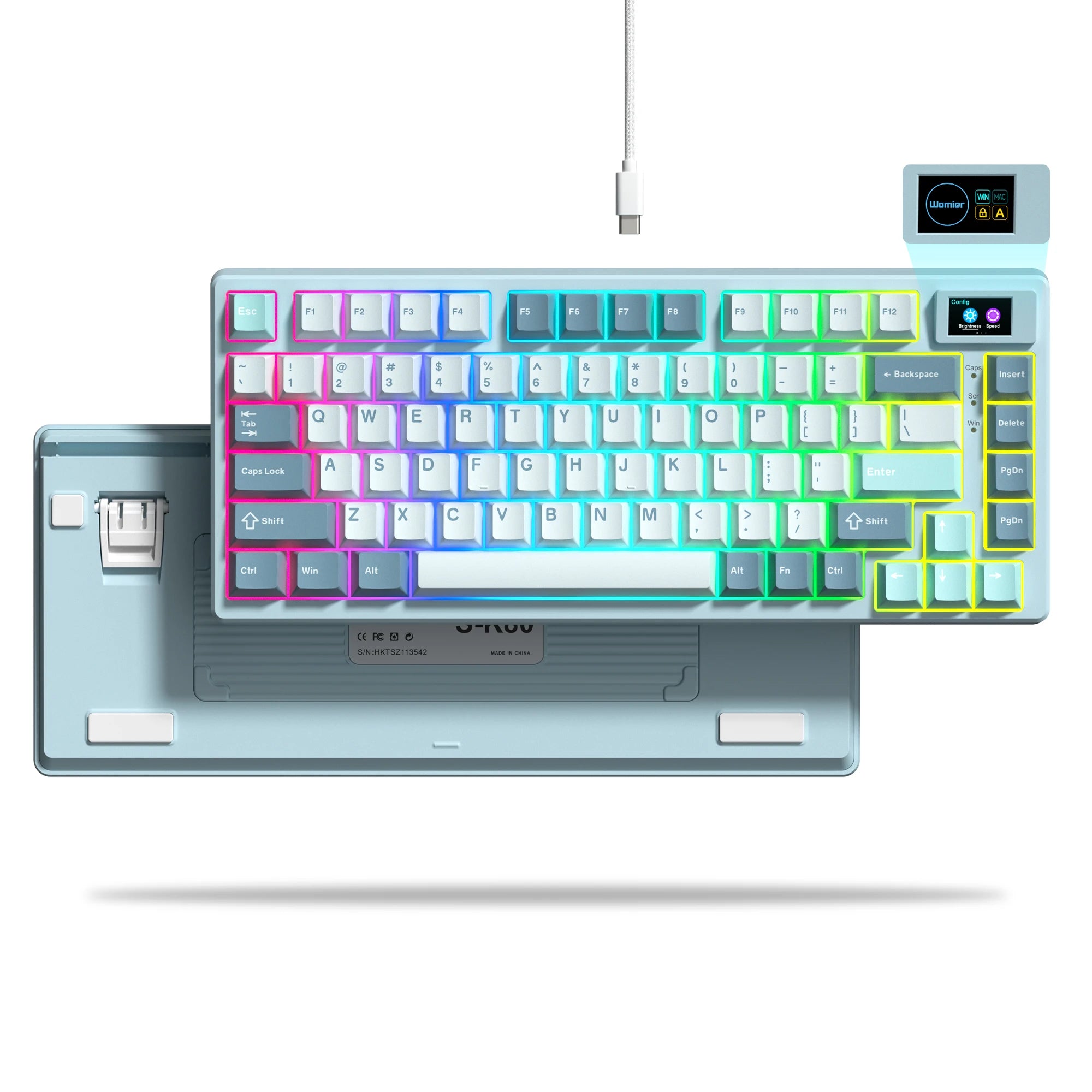 Wired Mechanical Keyboard With OLED Display Hot Swappable