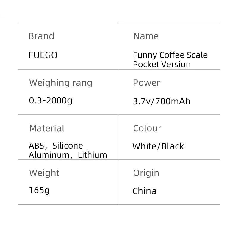 Fuego Digital Coffee Scale with Timer Precision - Smarsty