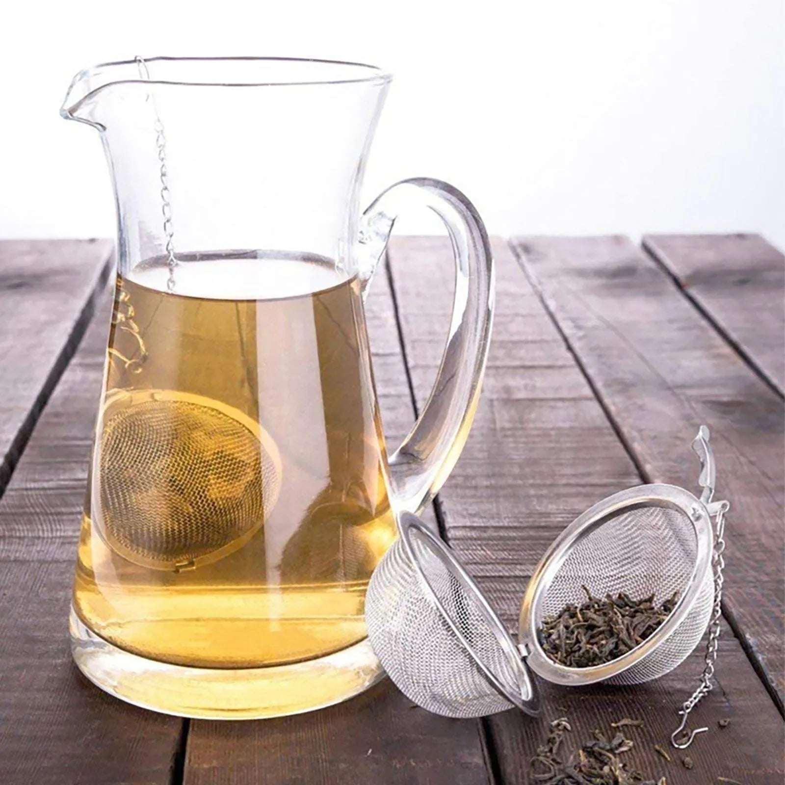 10-2pcs Stainless Steel Tea Ball Loose Leaf Tea Strainer Infusers Extra Fine Mesh Tea Interval Diffuser with Chain