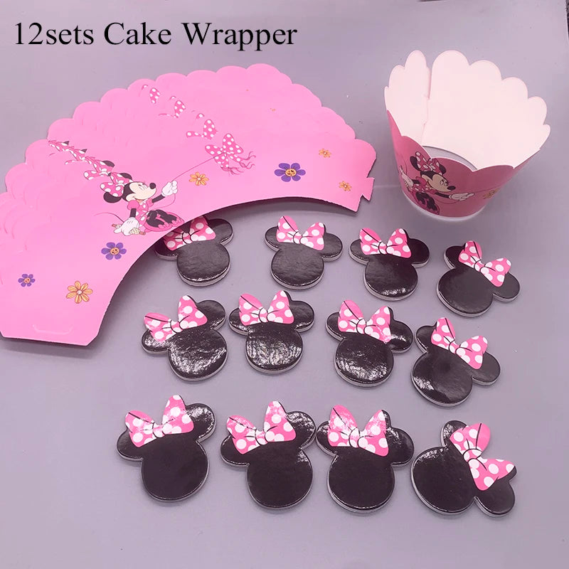 Minnie Mouse Birthday Party Disposable Tableware Set - Smarsty