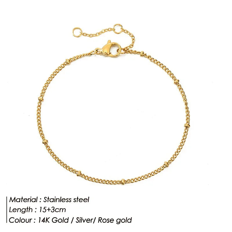 Gold Stainless Steel Twist Chain Bracelet for Women - Smarsty