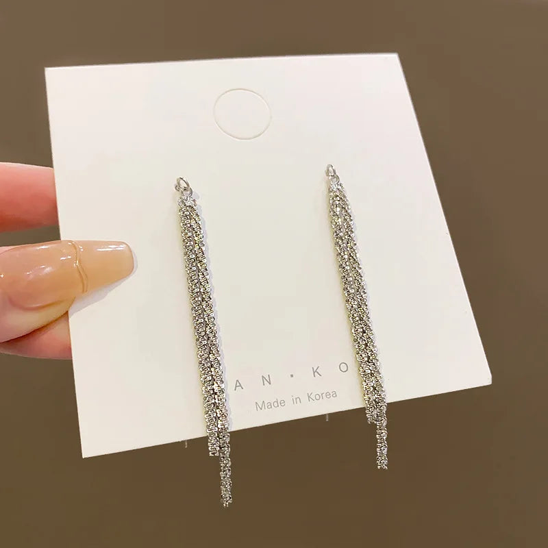 Long Tassel Chain Dangle Earrings for Trendy Women Jewelry - Smarsty