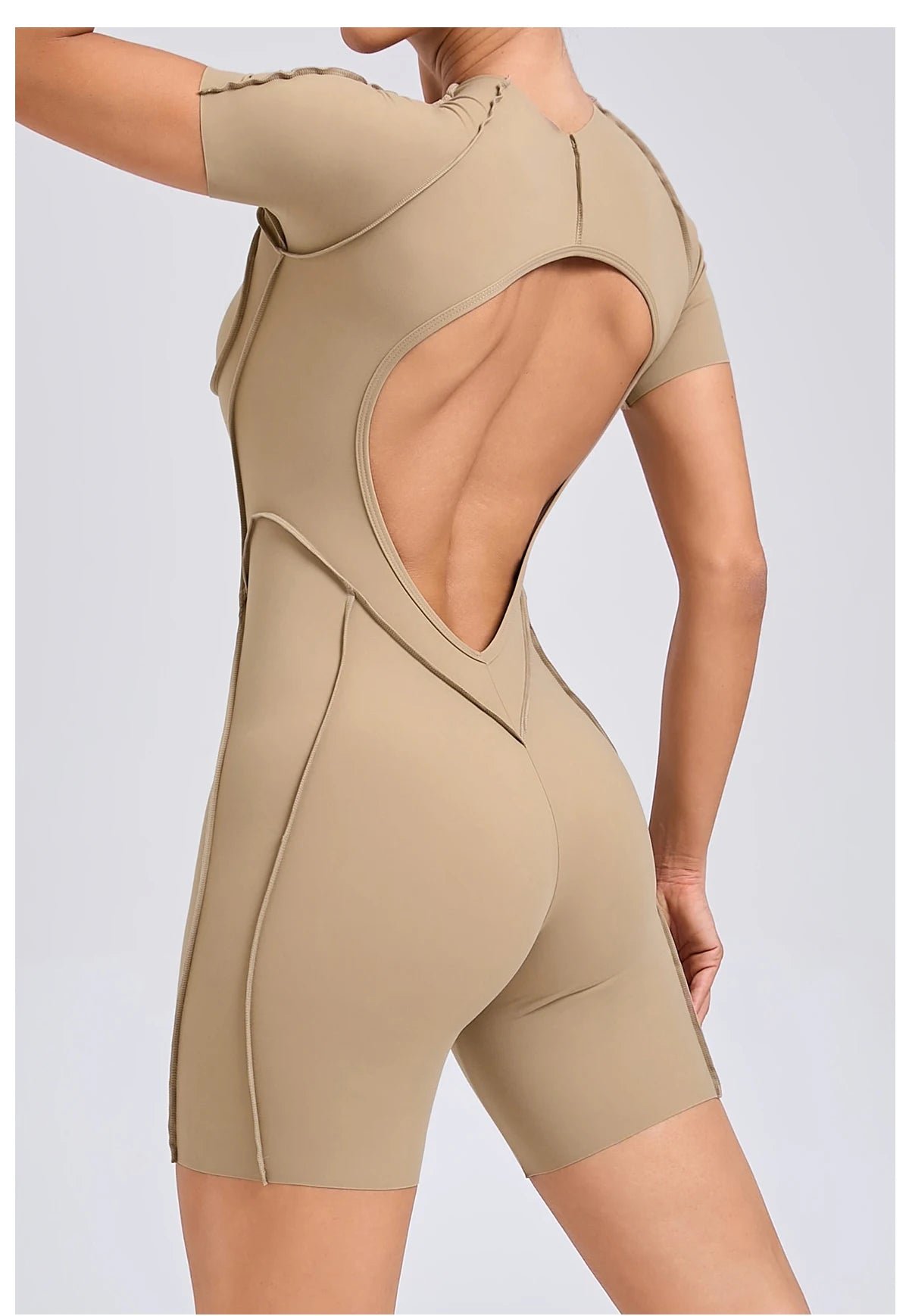 Short Jumpsuit Gym Clothes For Women Sportswear Fitness Overalls Backless Scrunch Booty Yoga Suit Sports Set Outfit - Smarsty