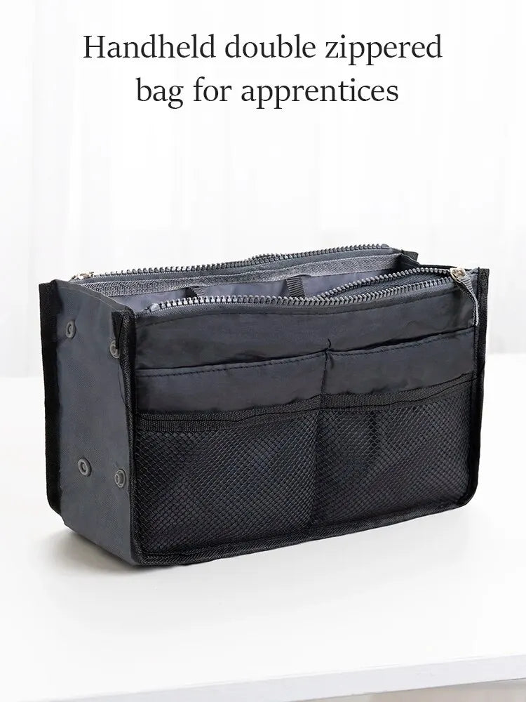 Multi Functional Large Capacity Makeup Bag Portable Double Zipper Toiletries Travel Storage Bag Mommy Bag Multi Pocket Cosmetic - Smarsty