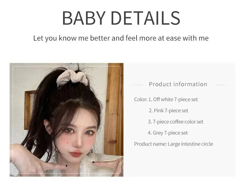 7/21 Pcs/Set Women Hair Scrunchies Set Plush Solid Hair Band for Girls Ponytail Holder Rubber Bands Hair Ties Hair Accessories - Smarsty