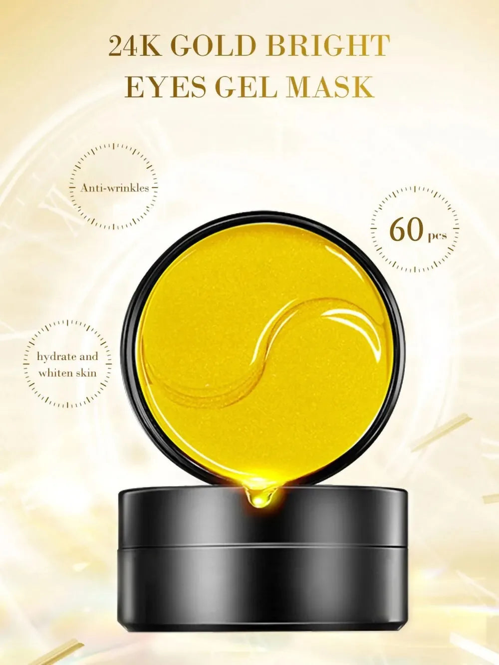 60pcs Golden Eye Masks for Puffiness and Dark Circles - Smarsty