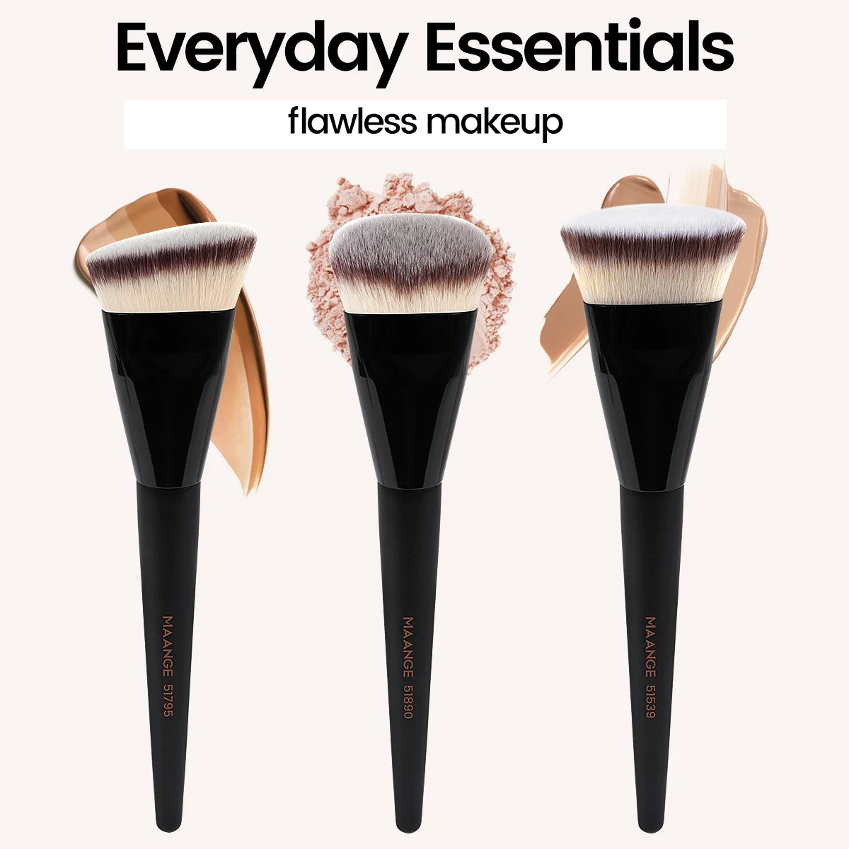 MAANGE 3 Piece Makeup Brush Set for Flawless Application - Smarsty