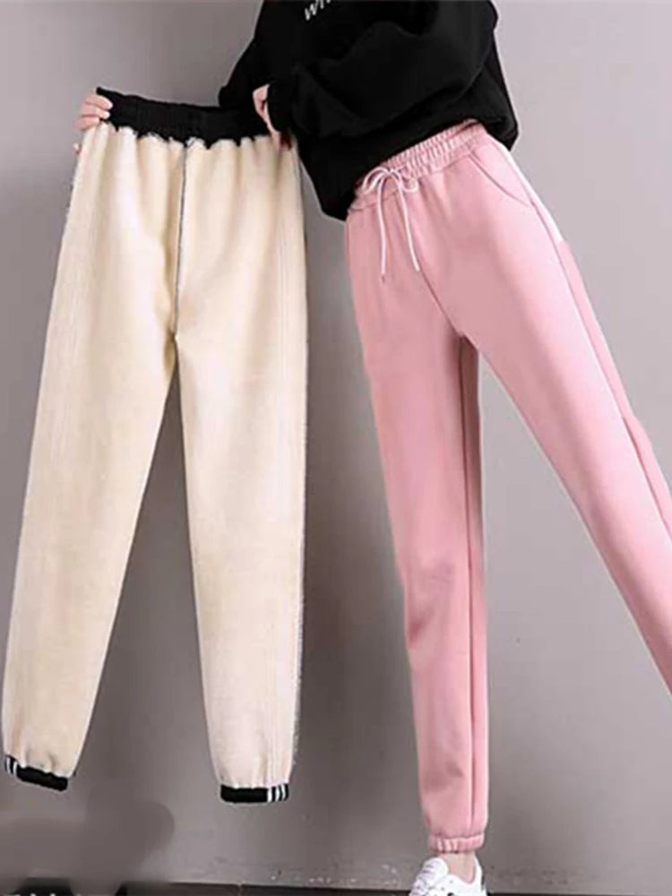 Women Winter Warm Leggings Thick Trousers Warm Fleece Plus Size Long Thicken Pants Fashion Casual Soild Color Leggings - Smarsty