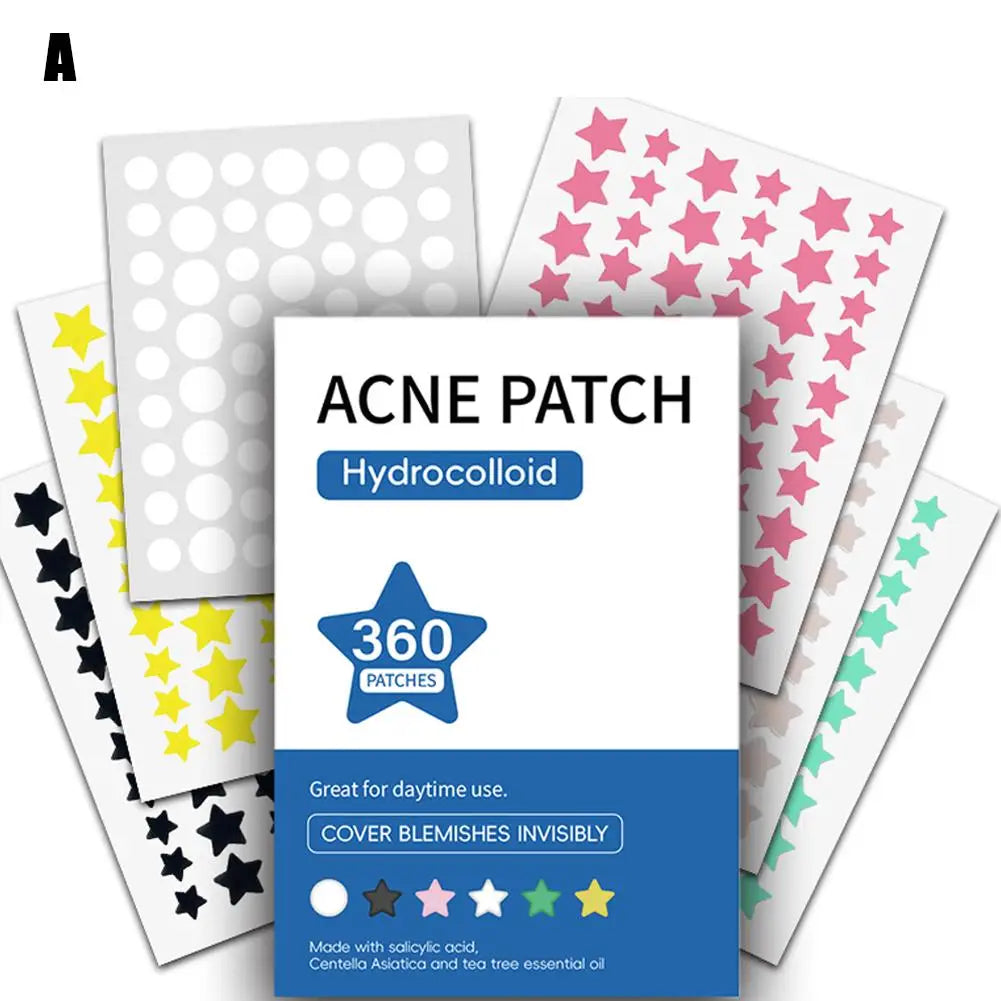 360 Pcs Colorful Hydrocolloid Acne Patches for Quick Healing - Smarsty