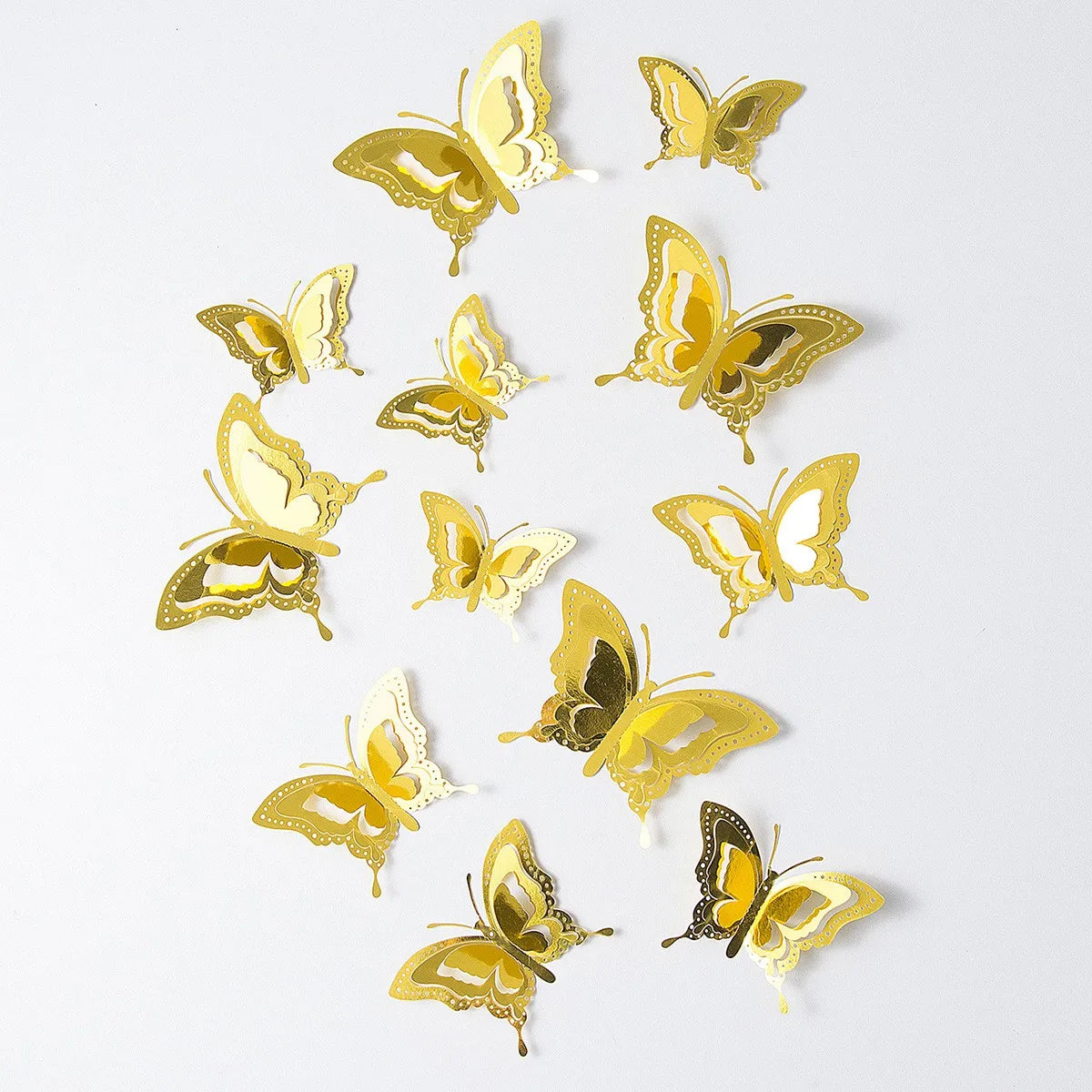 Gold 3D Butterfly Wall Decor Set for Parties - Smarsty