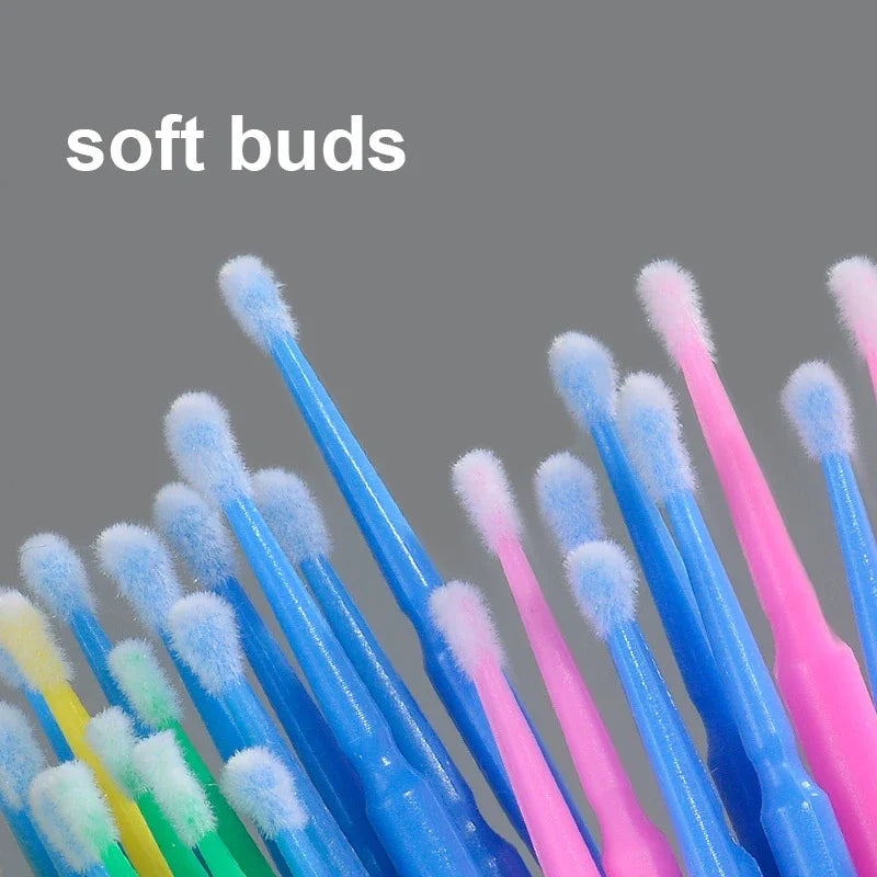 100Pcs Micro Cotton Swabs for Eyelash Cleaning - Smarsty