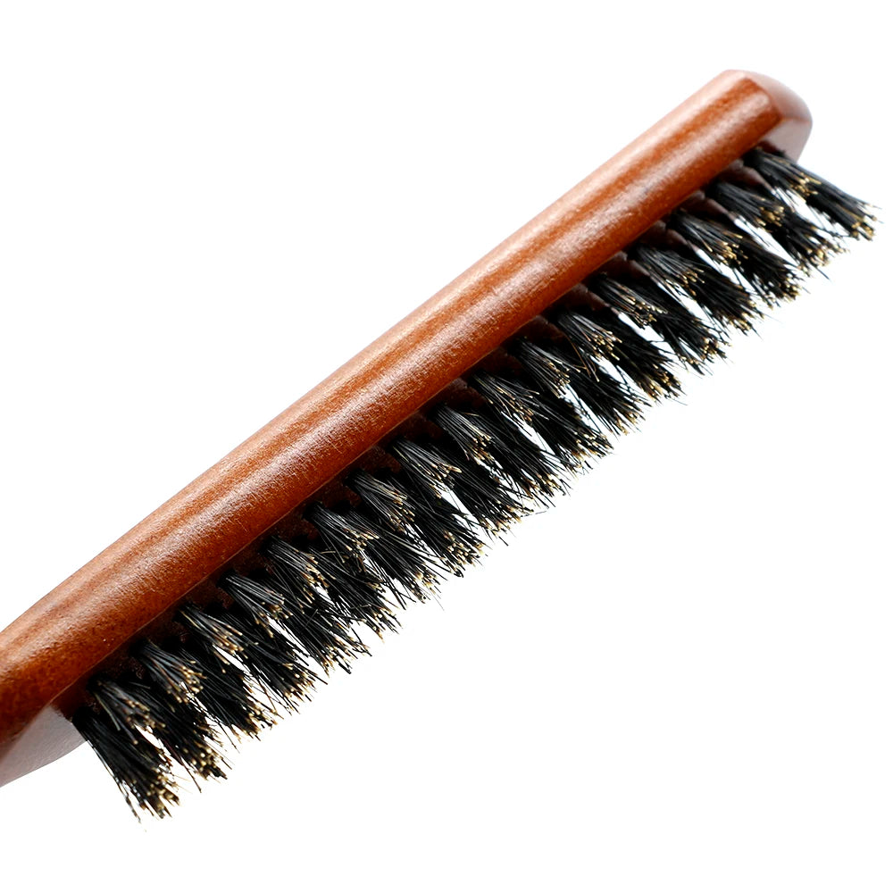 Natural Boar Bristle Hair Brush With Wood Handle - Smarsty