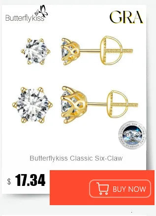 1 CT D Color Moissanite Stud Earrings Sparkling 925 Silver - Smarsty