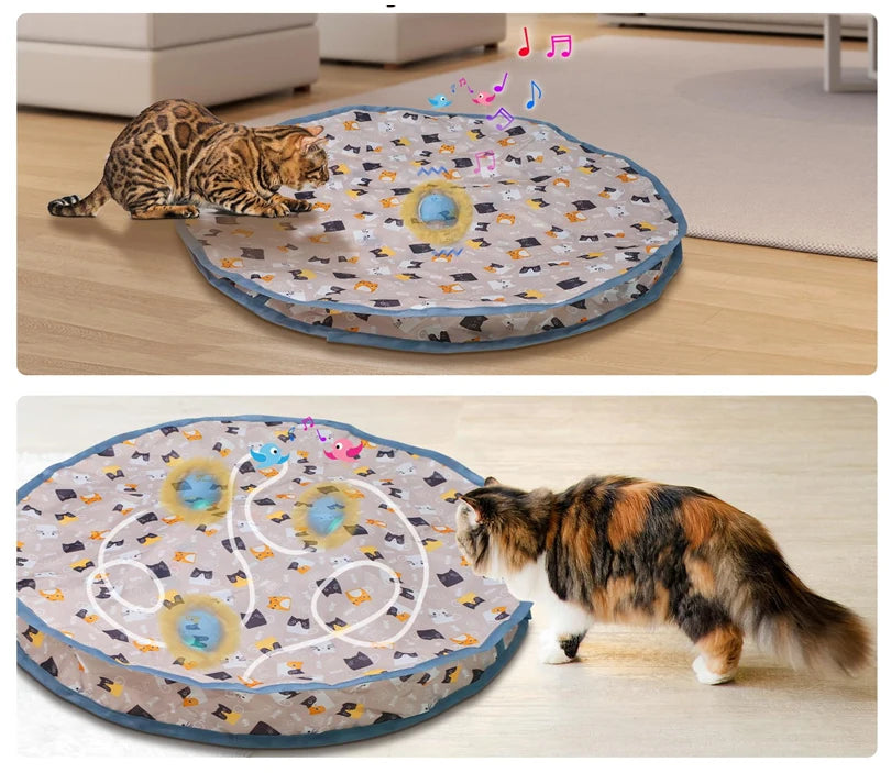 Interactive Cat Toys Ball Cover Set Fast Rolling in Pouch Hide and Seek Kitten Toy Motion Activated Interactive Cat Toy Indoor