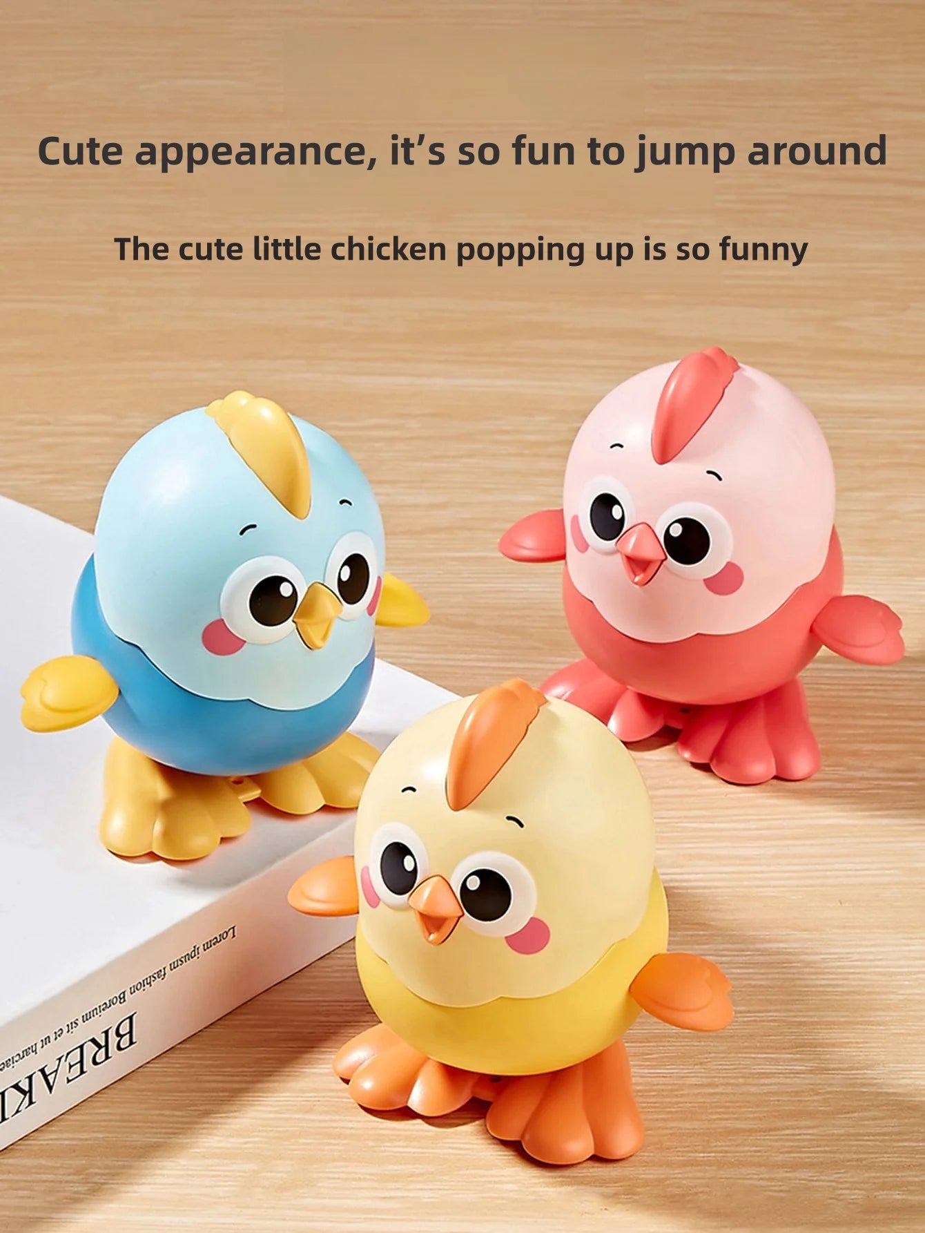 New Kidsren's Chick Can Move Cartoon Jumping Little Yellow Chicken Baby Wind-Up Small Toy Kidsren's Jumping Chicken Wind-Up Toy Fun Artificial Wind-Up Small Animal Can Move and Run Learn to Crawl 1 to 2 Years Old Baby