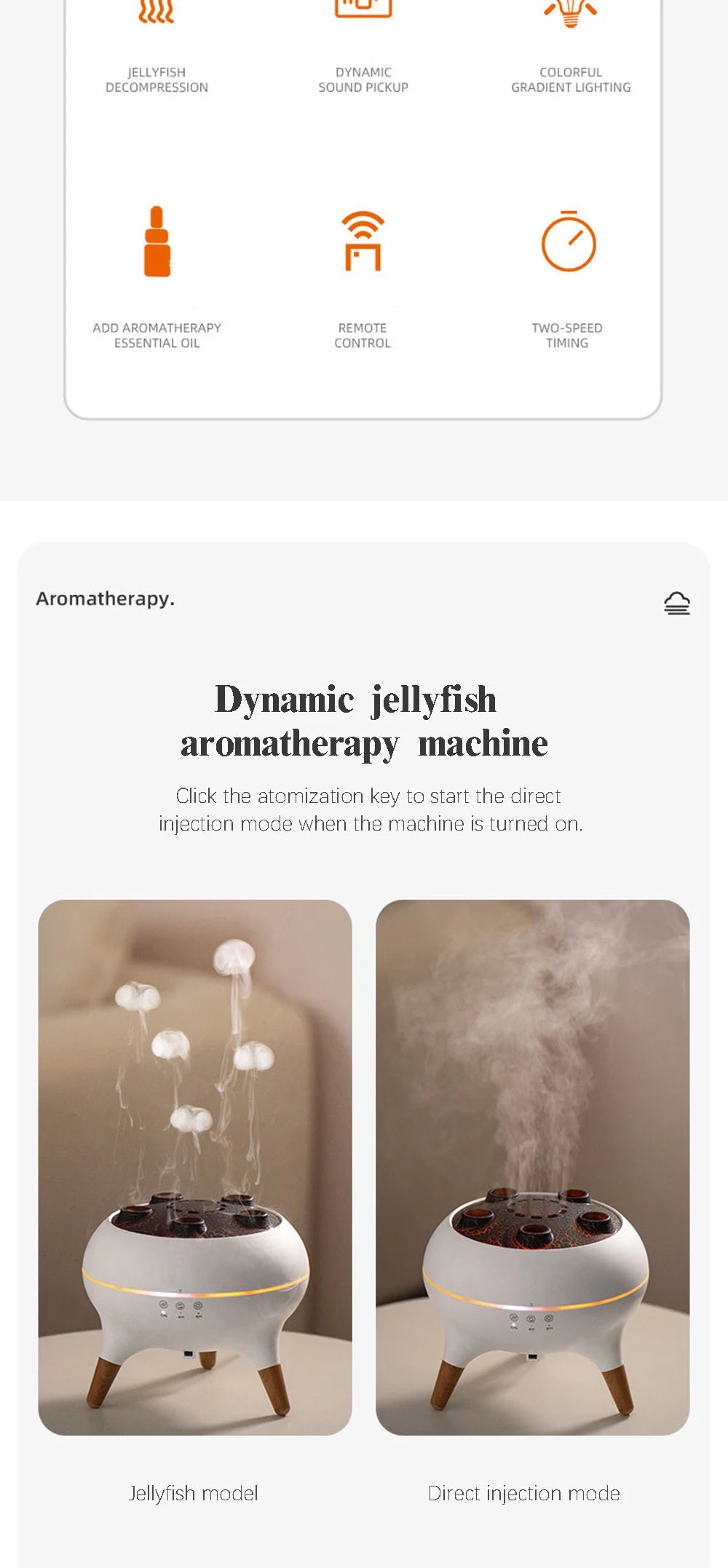 Dynamic Jellyfish Air Humidifier with Remote Control - Smarsty