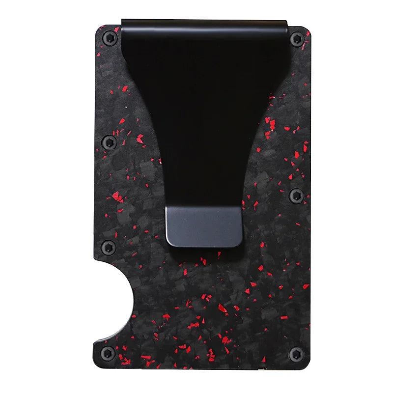 Carbon Fiber Metal Minimalist Slim Credit Card Holder Wallet Carteira for Men Cartera Tarjetero Hombre RFID Bank Cardholder Case