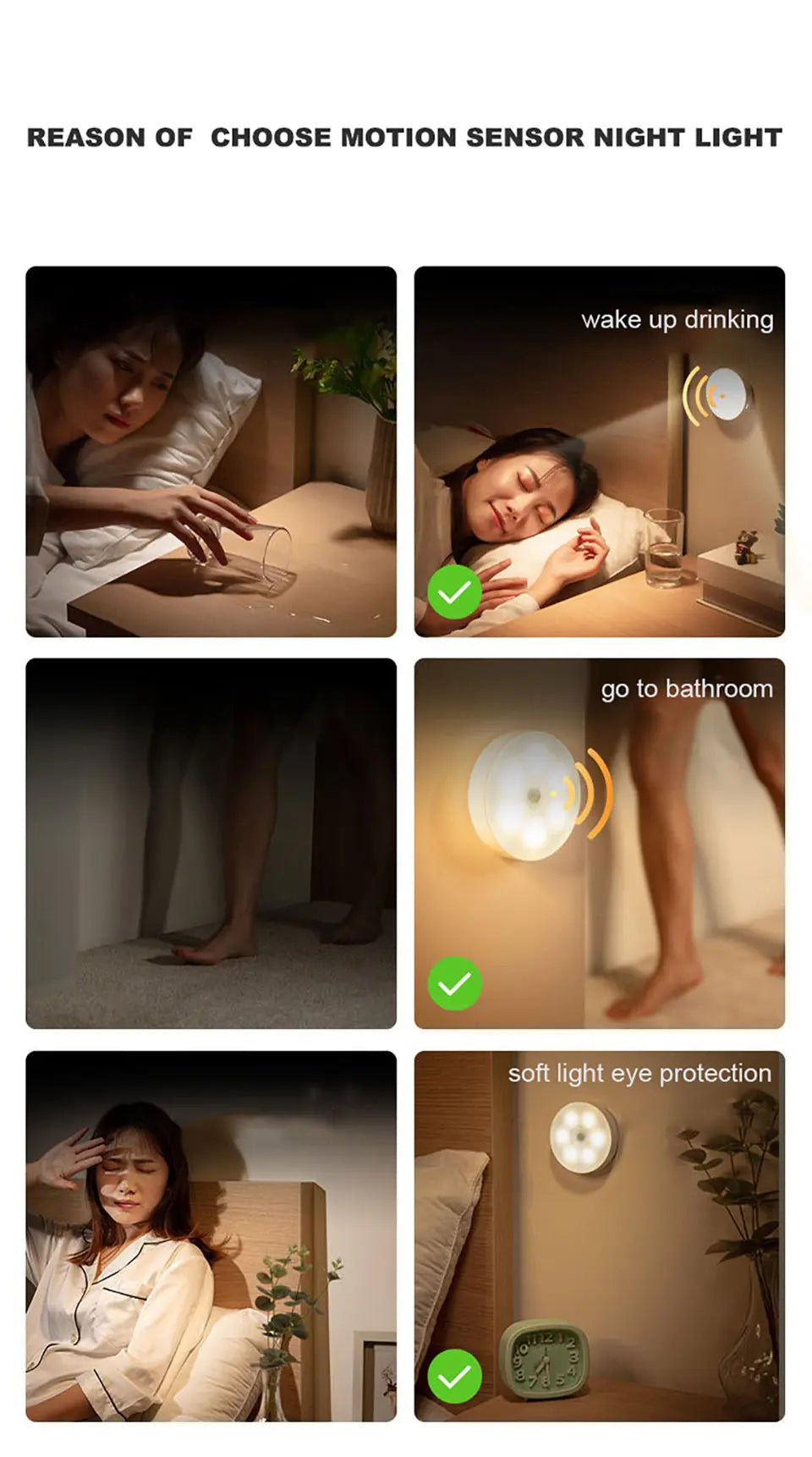 USB Rechargeable Motion Sensor LED Night Light - Smarsty