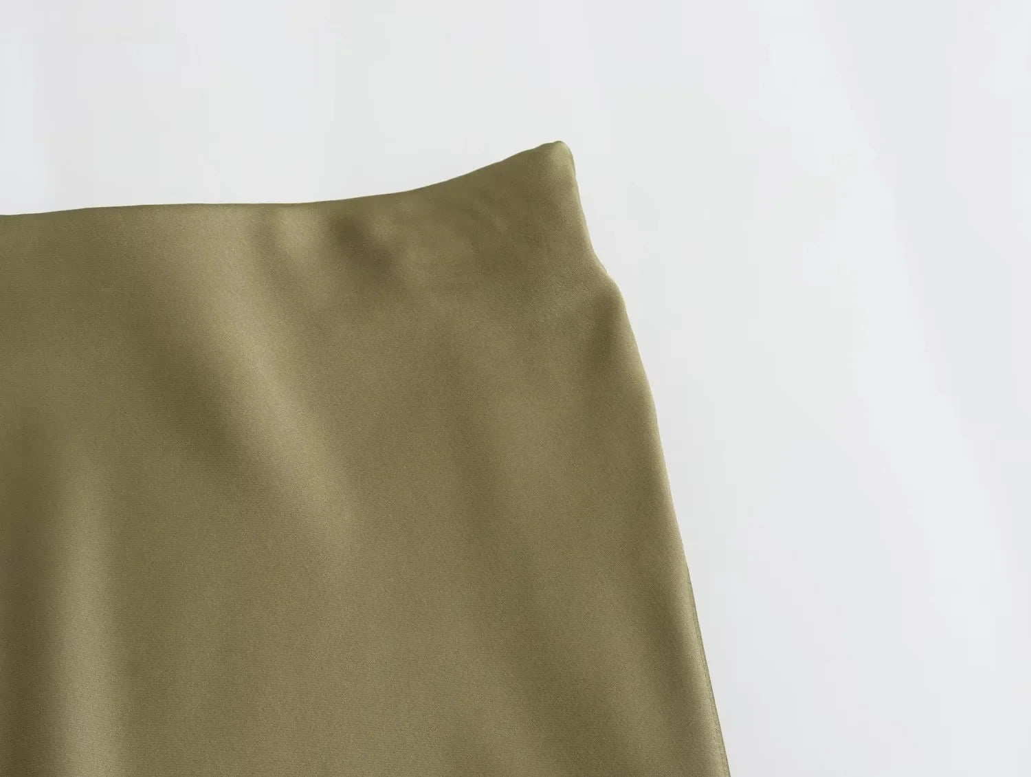 TRAFZA 2024 Y2K Casual Women Long Skirt Spring Elastic High Waisted A-Line Casual Female Satin Skirts High Street Lady Skirts - Smarsty