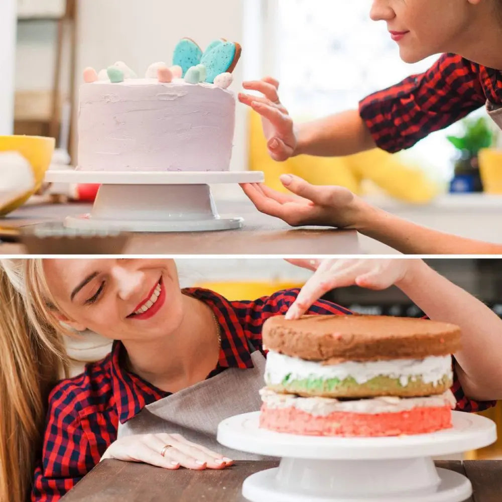 Non-Slip Plastic Cake Turntable for Easy Decorating - Smarsty