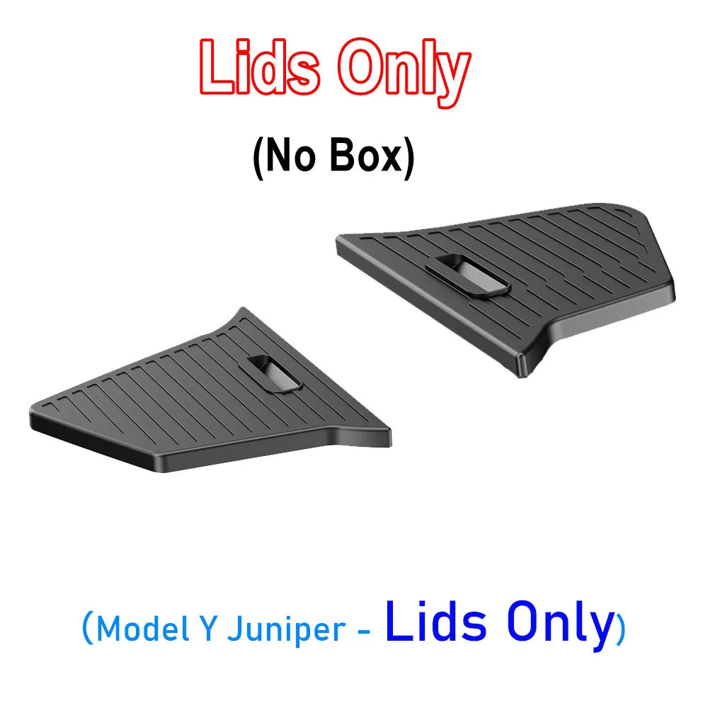 For Tesla Model Y Juniper Trunk Organizer Side Storage Box Boot Organizer Flocked TPE Mat Anti-dirty 2025 Car Travel Accessories