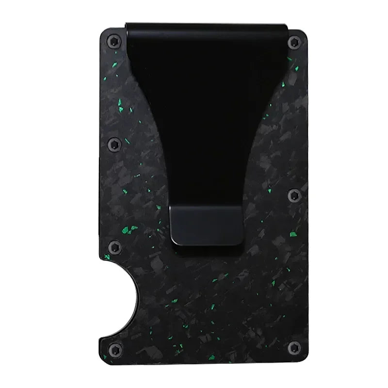 Carbon Fiber Metal Minimalist Slim Credit Card Holder Wallet Carteira for Men Cartera Tarjetero Hombre RFID Bank Cardholder Case