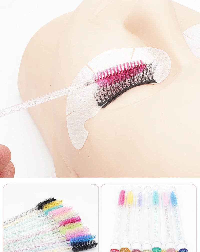 10 Pcs Tube Eyelash Brushes with Gold Keychain Convenience - Smarsty