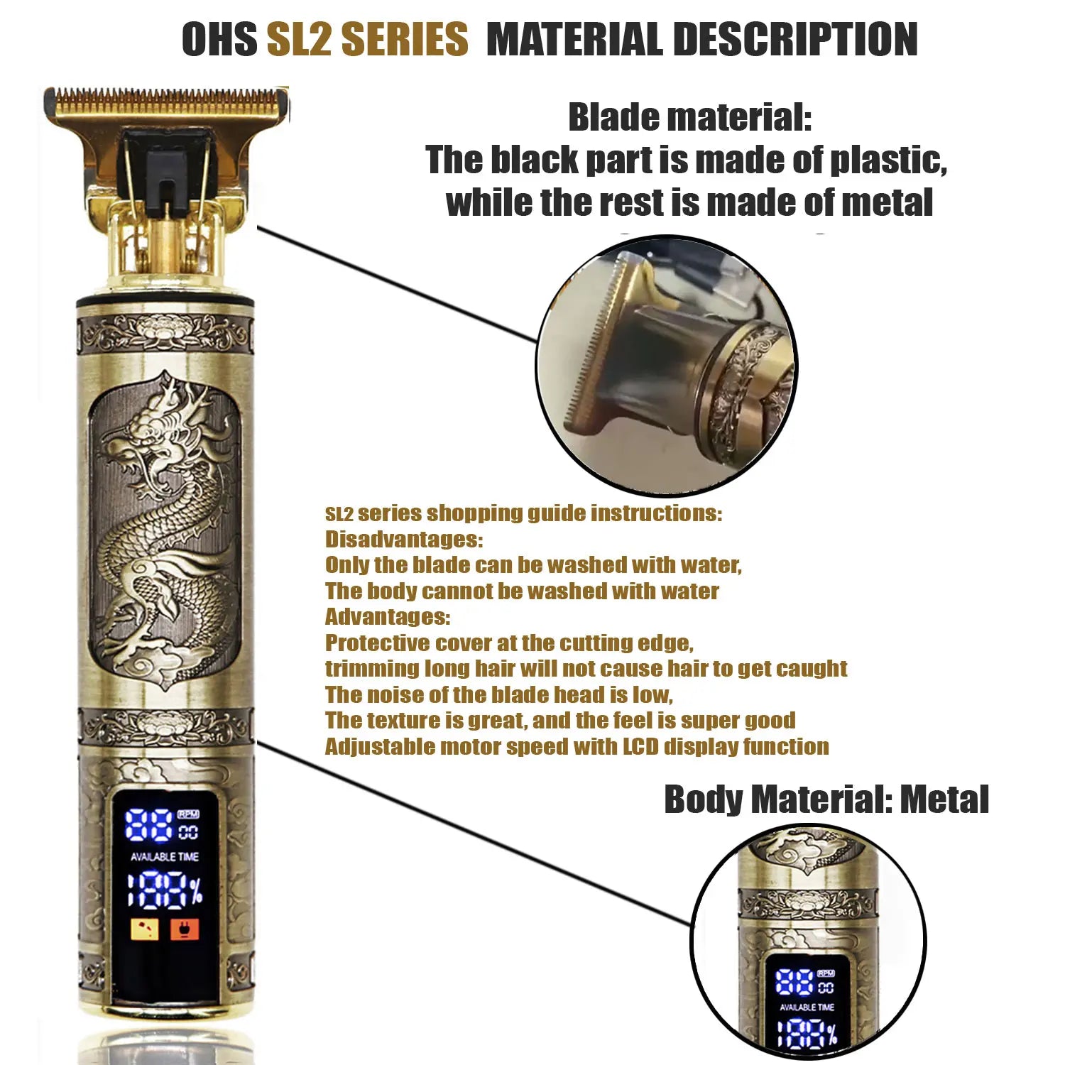 T9 Hair Clipper Repair Beard Shaving Body Hair Trimmer Clippers Electric Machine Men Haircut Machine 0mm Barber Shaver - Smarsty