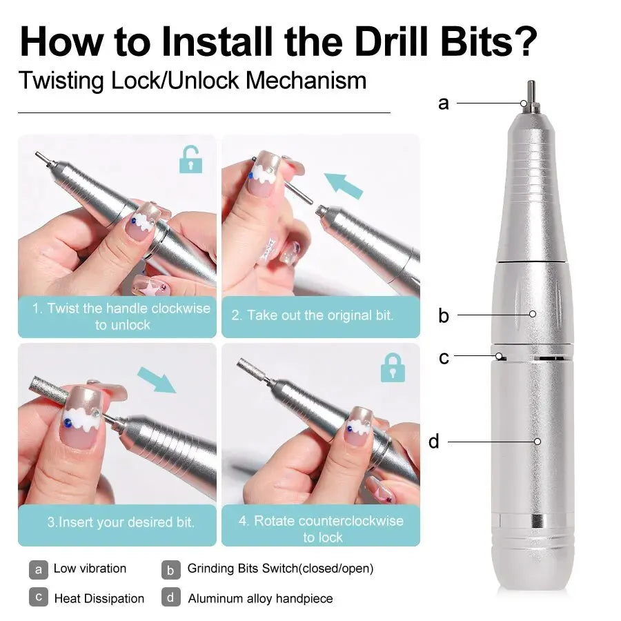 Professional Electric Nail Drill Machine for Manicure - Smarsty