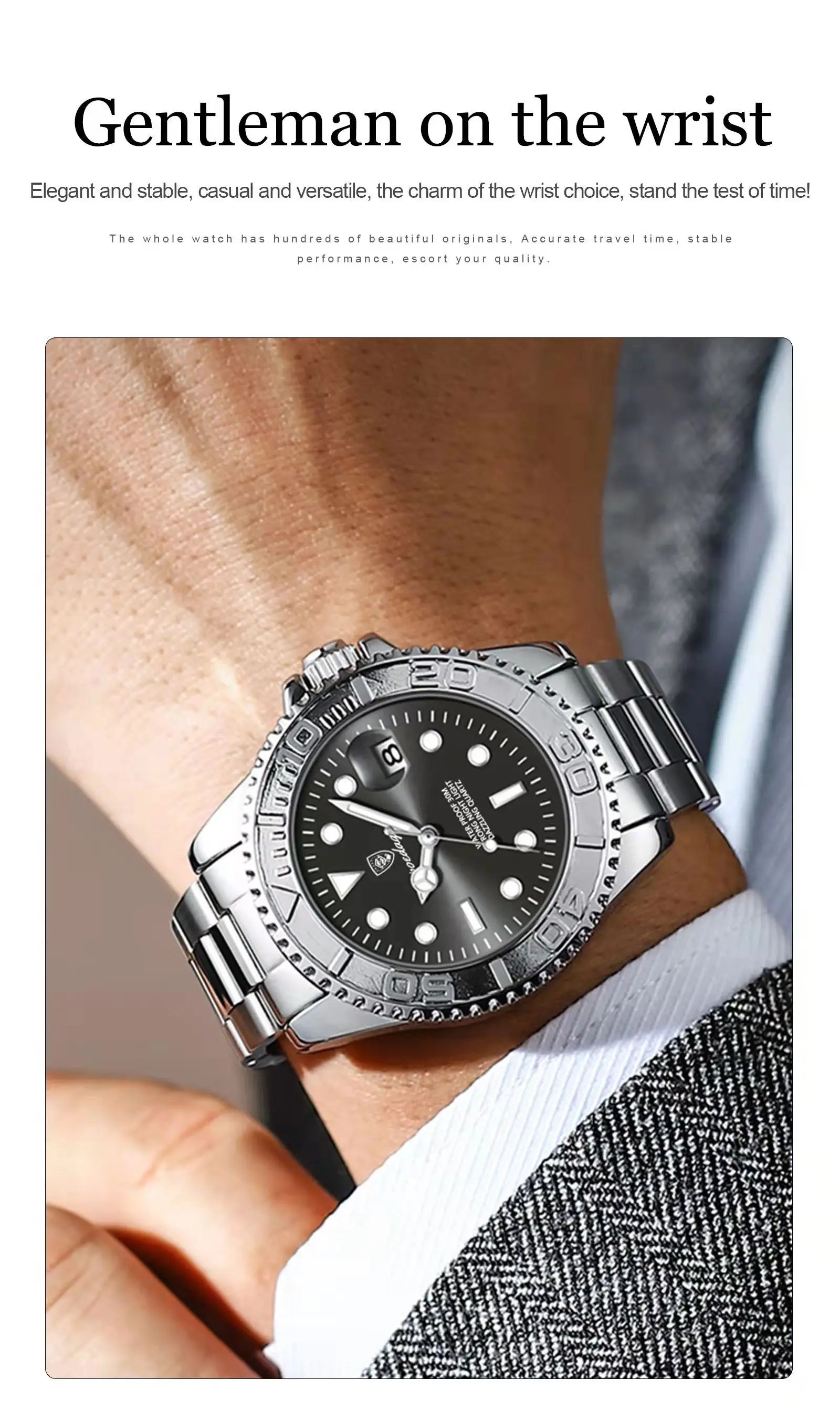 Luxury Waterproof Quartz Watch for Men with Luminous Feature - Smarsty