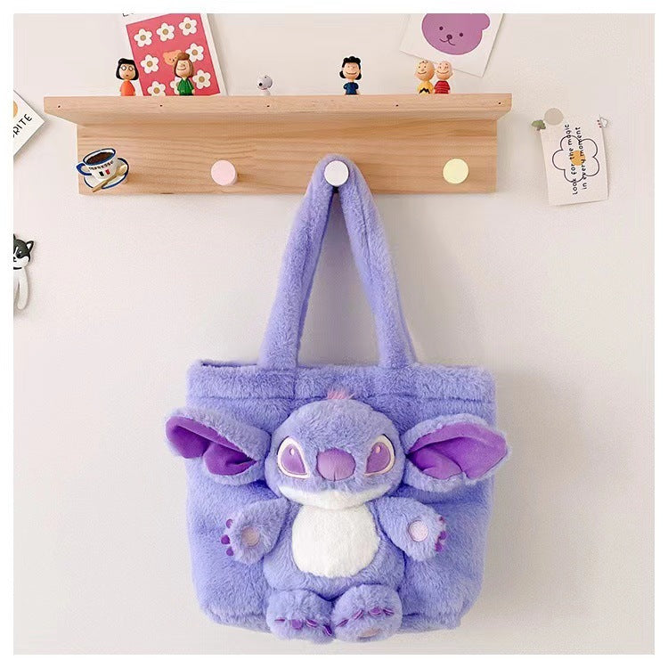Disney Stitch Plush Shoulder Bag Cute Strawberry Bear - Smarsty