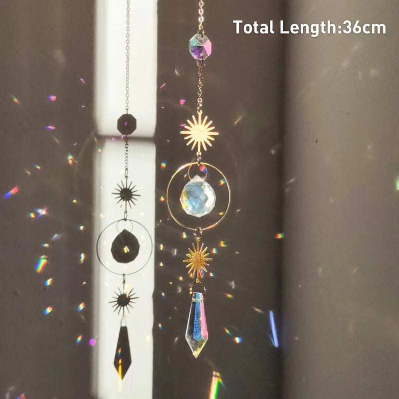 Hanging Crystal Pendant Suncatcher Wind Chimes for Home Decor - Smarsty