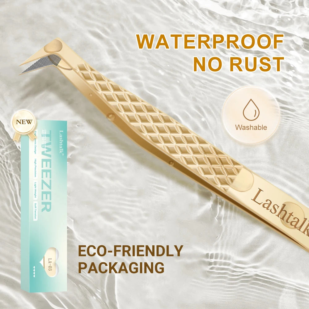 Precision Fiber Tip Eyelash Extension Tweezers with Diamond Grip - Smarsty