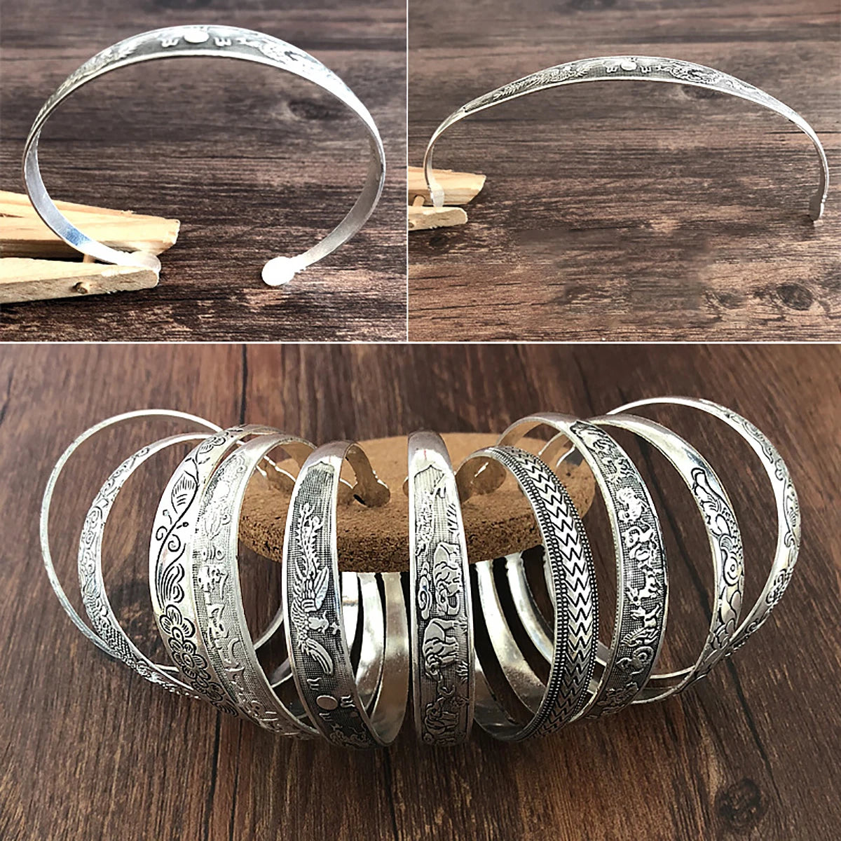 Vintage Tibetan Silver Cuff Bracelet for Unique Style - Smarsty