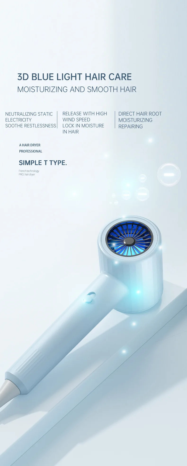 Mini Folding Hairdryer 750W with Travel Bag for Hair Care - Smarsty