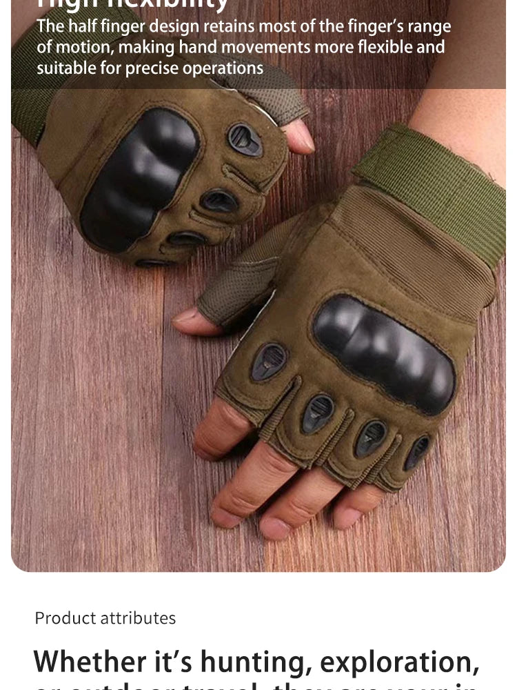 Half Finger Tactical Hunting Gloves Anti Skid Breathable - Smarsty