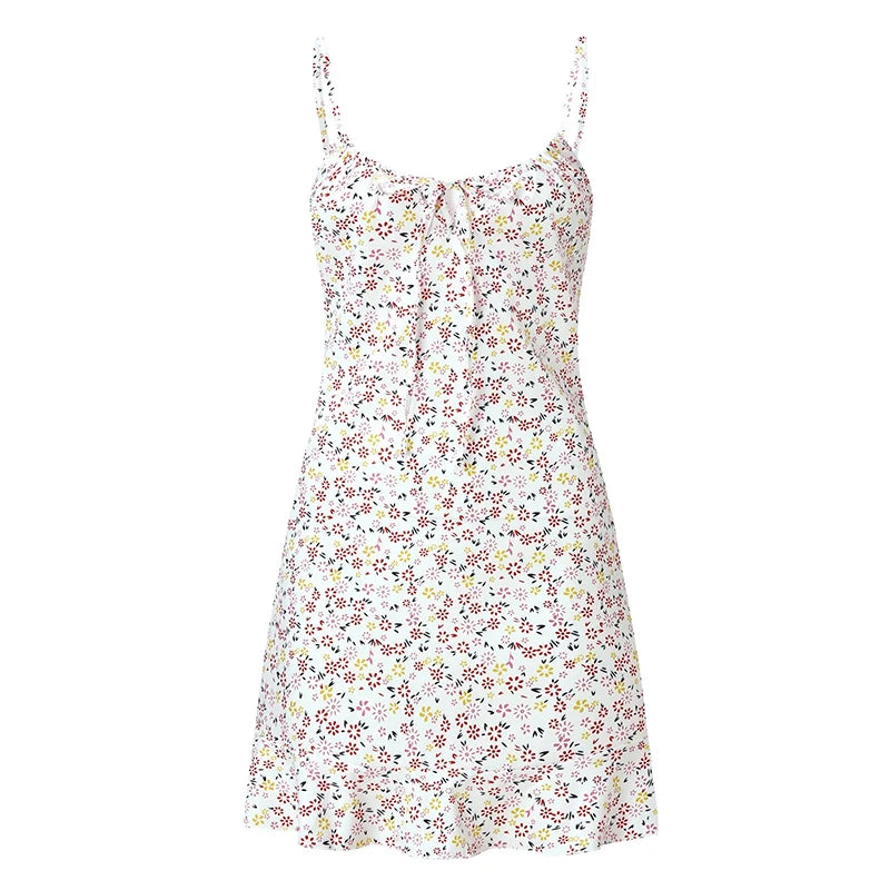 Women's Sexy Casual Home Small Floral Camisole Dress Summer Comfortable Skirt - Smarsty