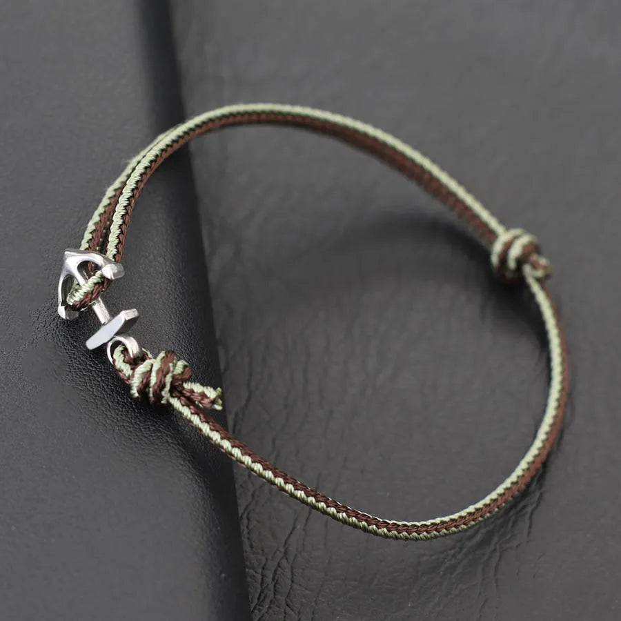Men's Anchor Bracelet Adjustable Marine Rope Jewelry - Smarsty
